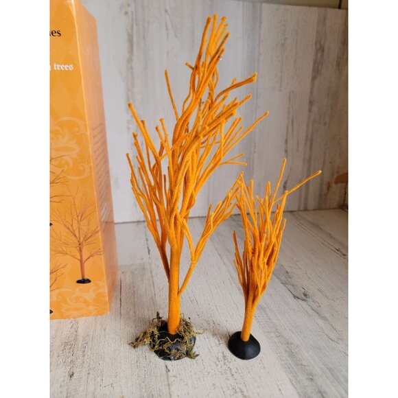 Dept 56 4024047 Halloween orange bare branch tree Village accessory set - Picture 5 of 8